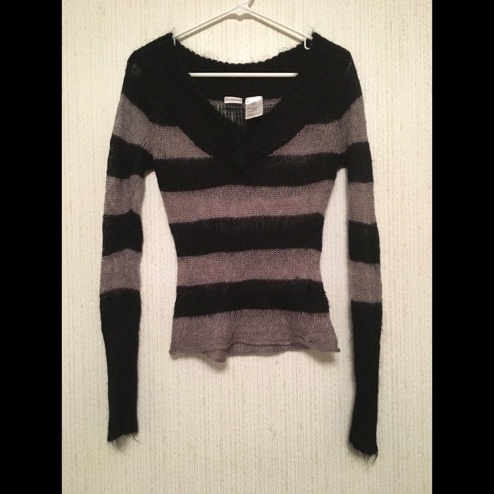 Black & Grey Striped Sweater